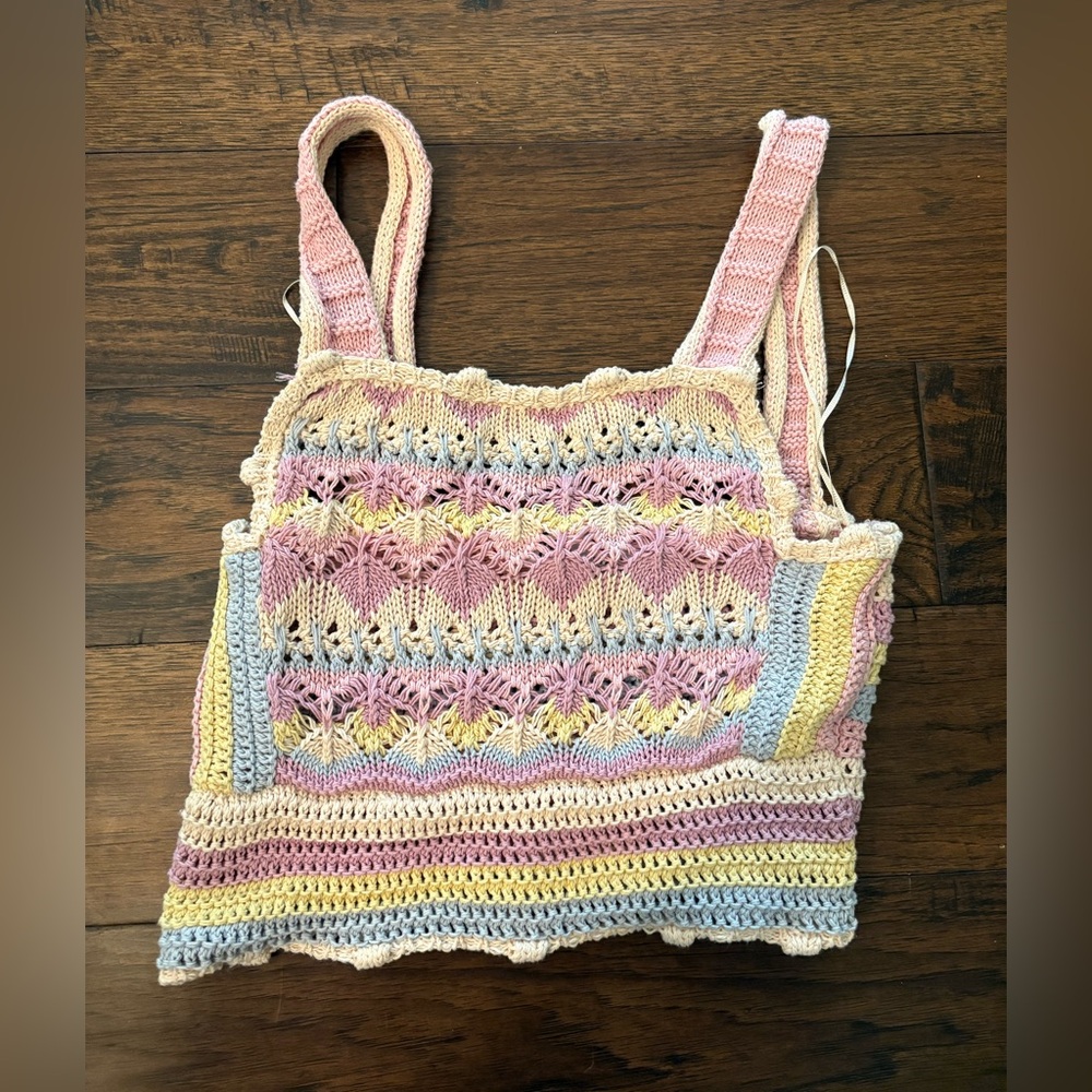 Zara Pastel Crochet Top